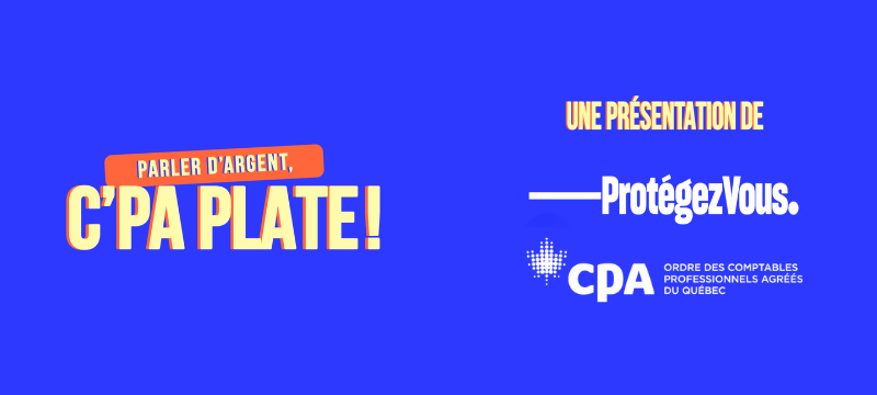 Image avec le slogan Parler d'argent, c'pa plate!