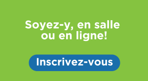 Image avec texte Soyez-y, en salle ou en ligne