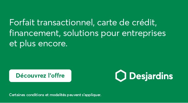 Texte Découvrez l'offre avec logo Desjardins