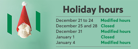 Holiday hours