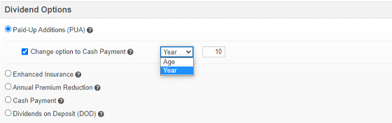Image to illustrate the dividend option change