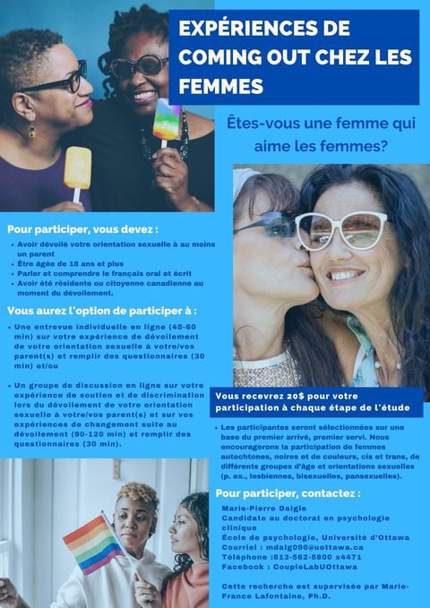 Affiche expérience de coming out chez les femmes