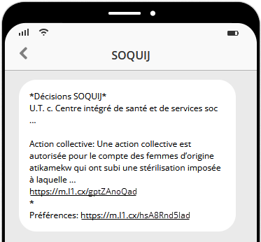 Cellulaire avec un SMS.